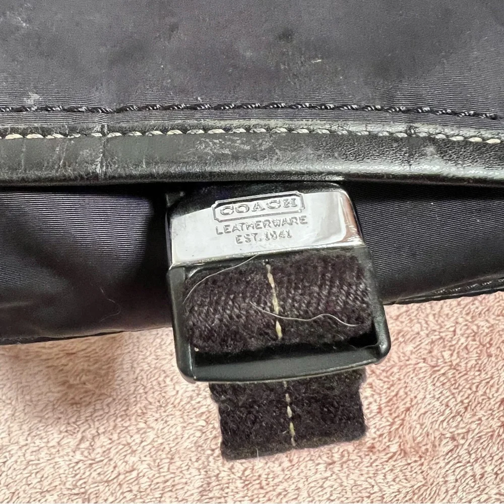 Coach Black Leather and Nylon Vintage Messenger - Briefcase Shoulder Bag - Picture 14 of 15